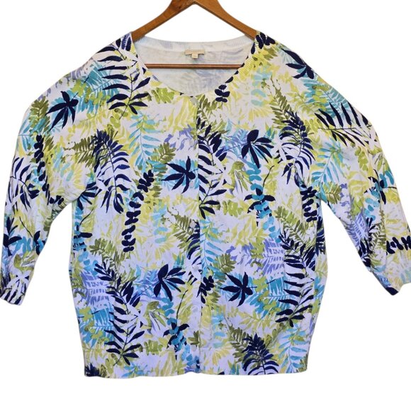 TALBOT'S 3/4 Length Sleeve Cardigan Sweater sz XL - Picture 1 of 3